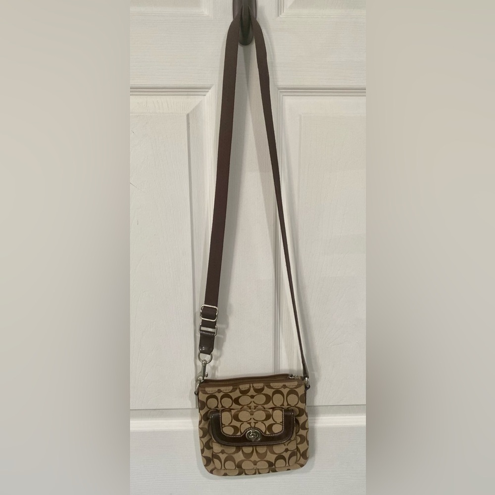 Coach Signature Jacquard Park Swingpack Crossbody Purse - Picture 1 of 4